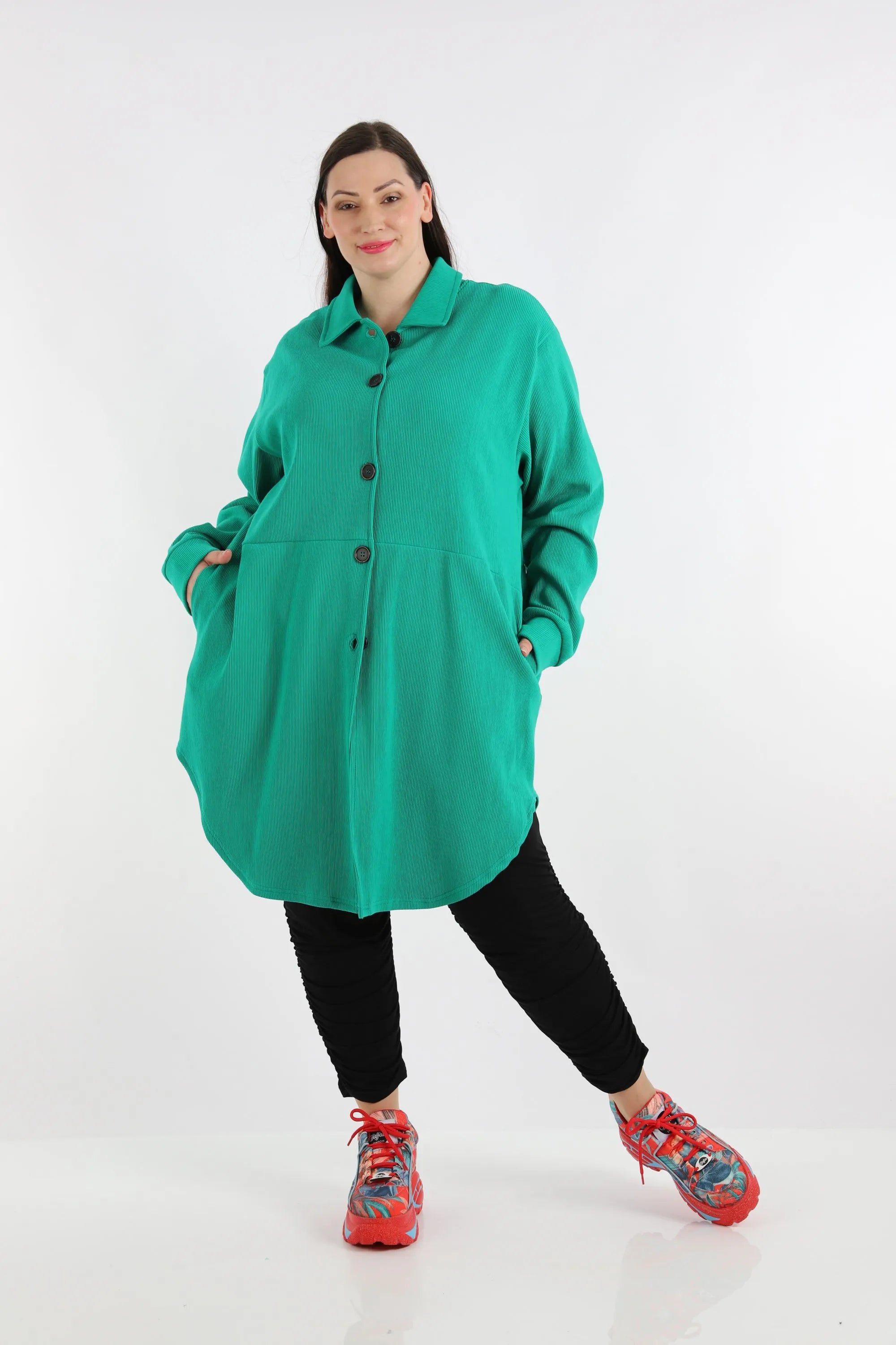 Bluse von AKH Fashion aus Baumwolle in gerundeter Form, ausgefallene Lagenlook Mode