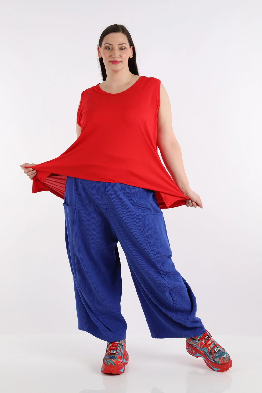 Ballonhose von AKH Fashion aus Baumwolle, 1252.08069, Blau, Unifarben, Ausgefallen, Modern