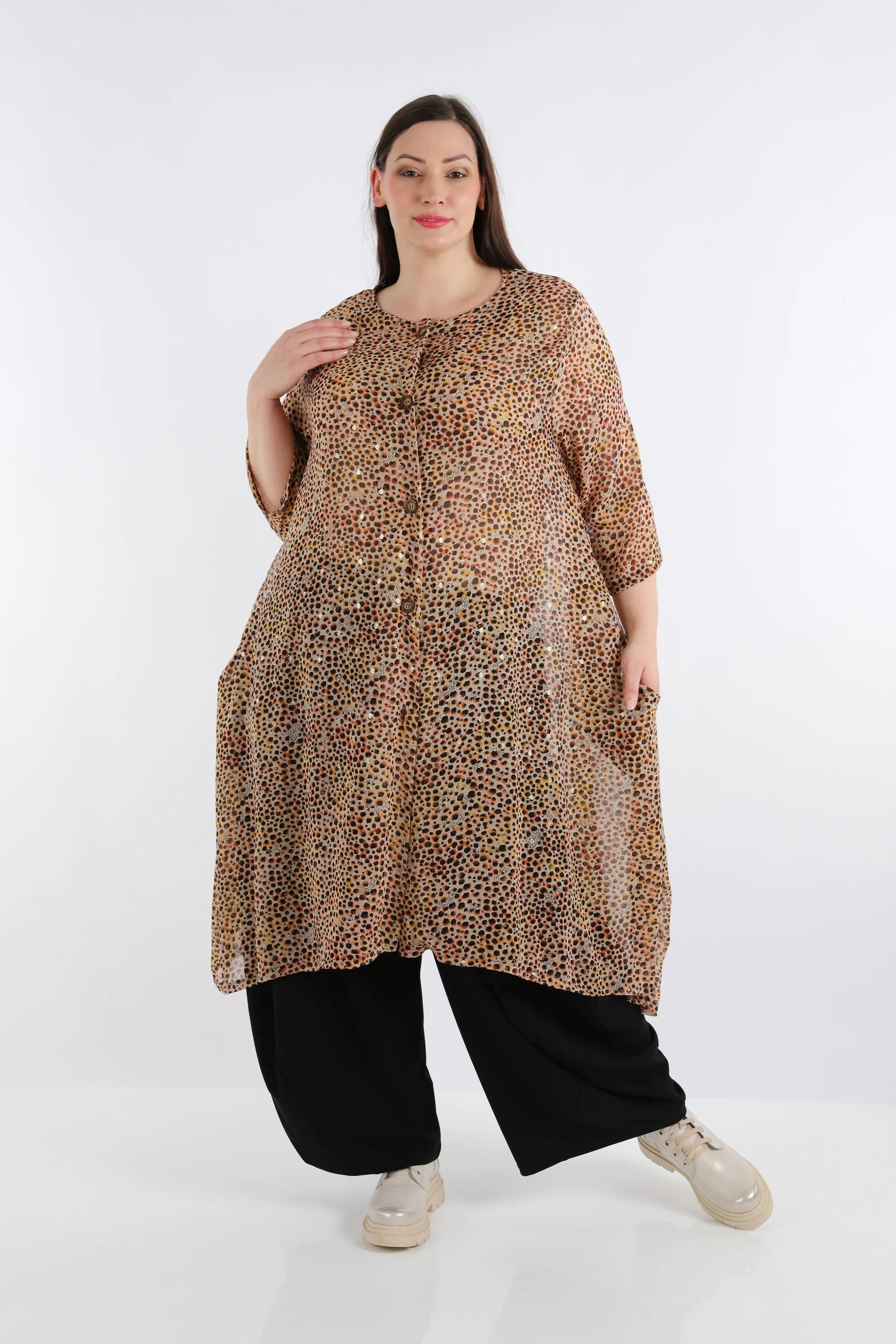  Ballonjacke von AKH Fashion aus Viskose, 1279.05554, Cognac, Animal, Schick, Modern