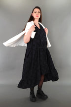  A-Form Kleid von AKH Premium aus Baumwolle, P1004.7115, Schwarz, Raute, Ausgefallen
