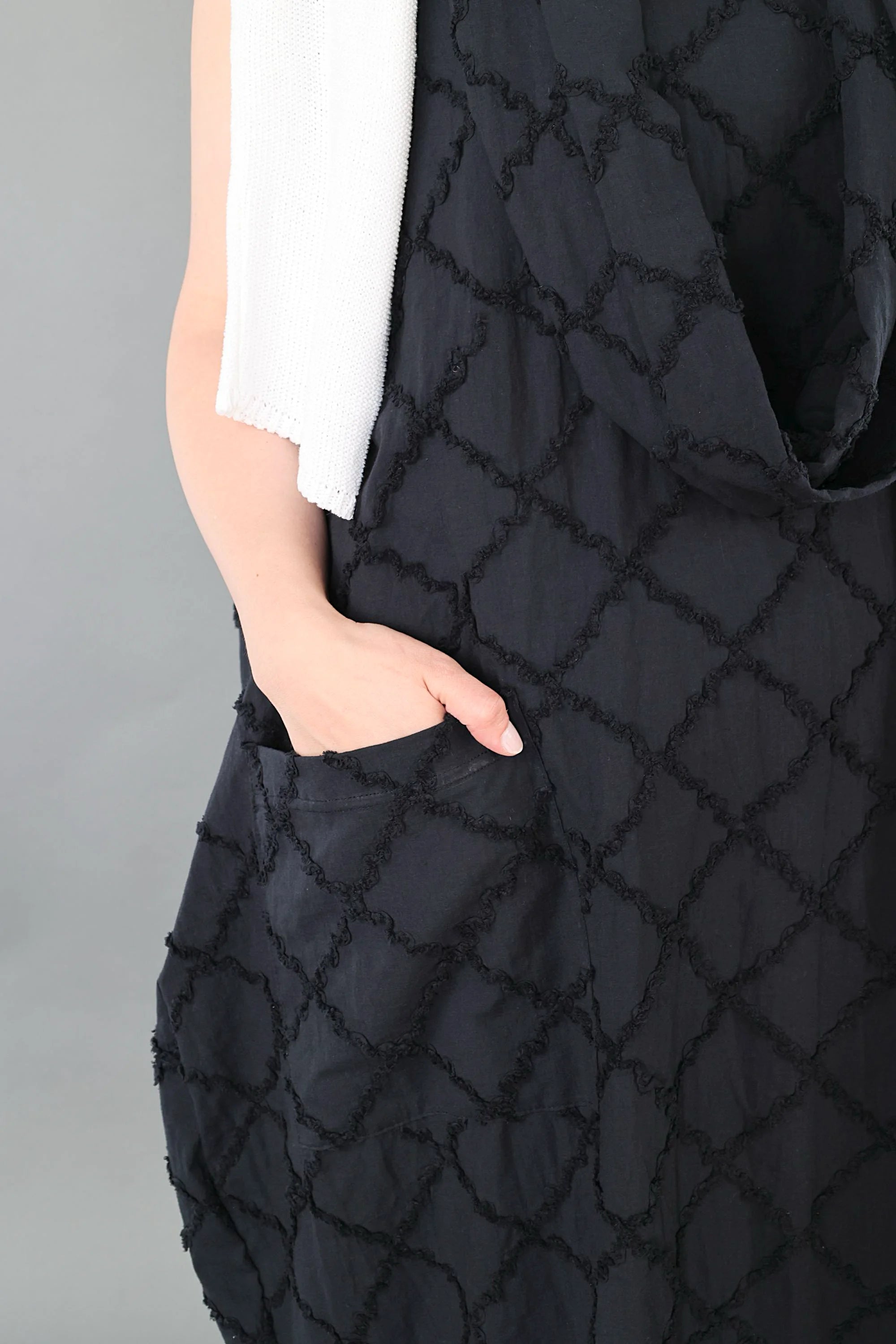  Ballonkleid von AKH Premium aus Baumwolle, P1004.7118, Schwarz, Raute, Ausgefallen, Schick