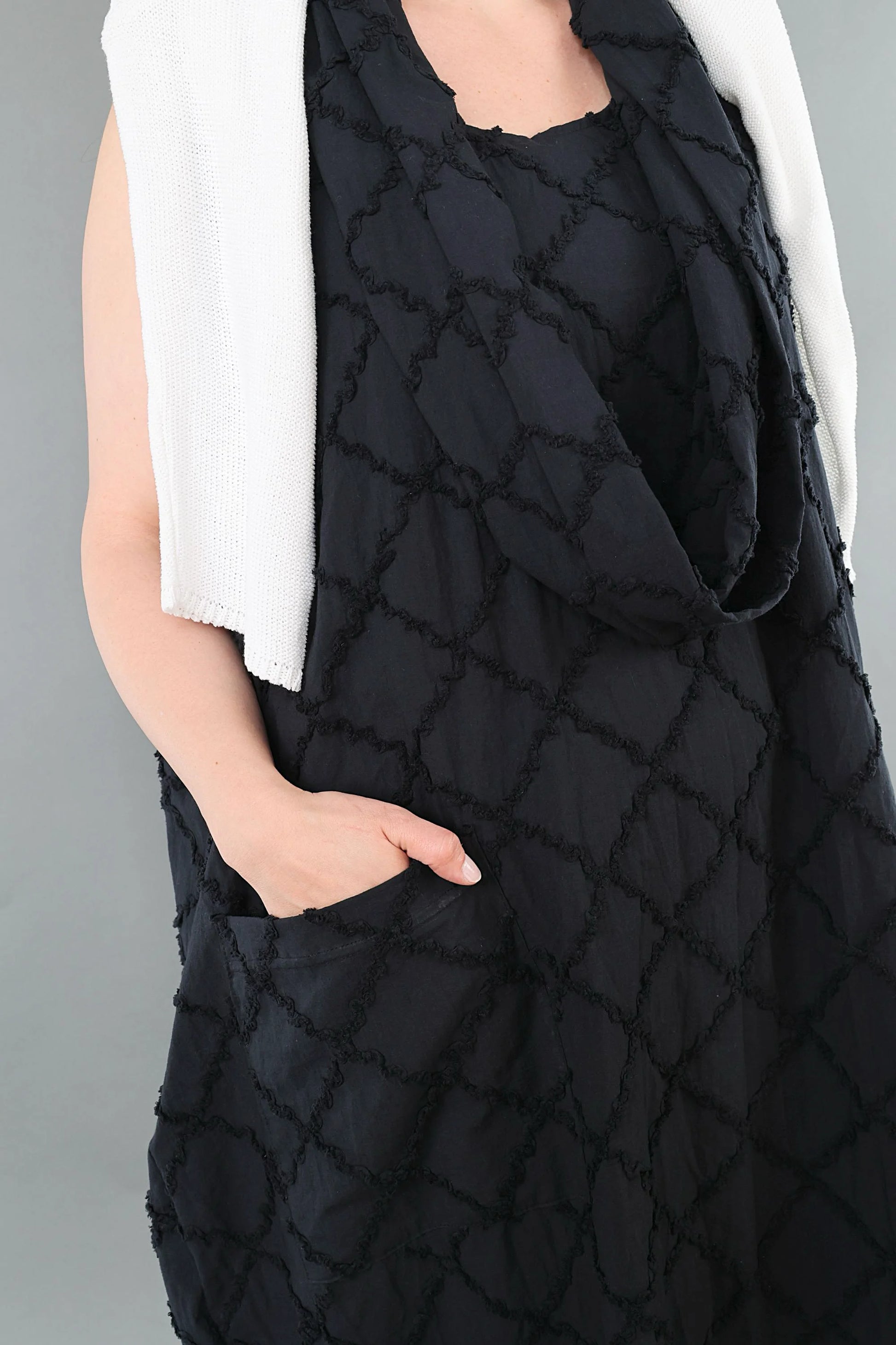  Ballonkleid von AKH Premium aus Baumwolle, P1004.7118, Schwarz, Raute, Ausgefallen, Schick