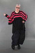 AKH Premium Überwurf in kastiger Form, aus Baumwolle, P1007.2537, Schwarz/Fuchsia, Schick
