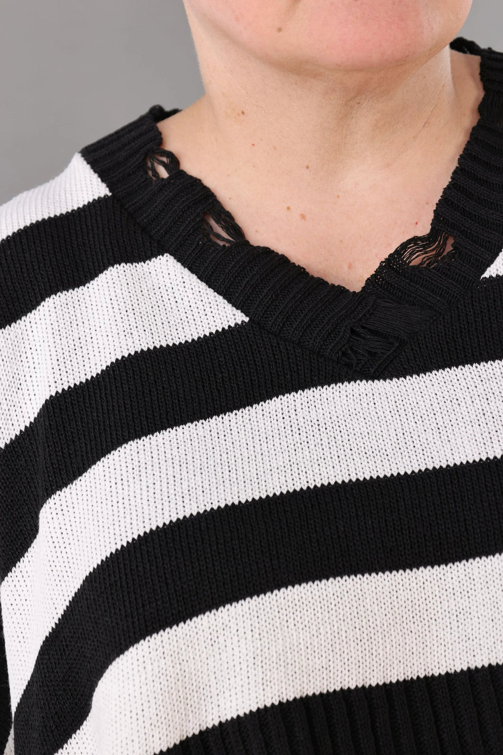  AKH Premium Überwurf in kastiger Form, aus Baumwolle, P1007.2537, Schwarz/Weiß, Schick