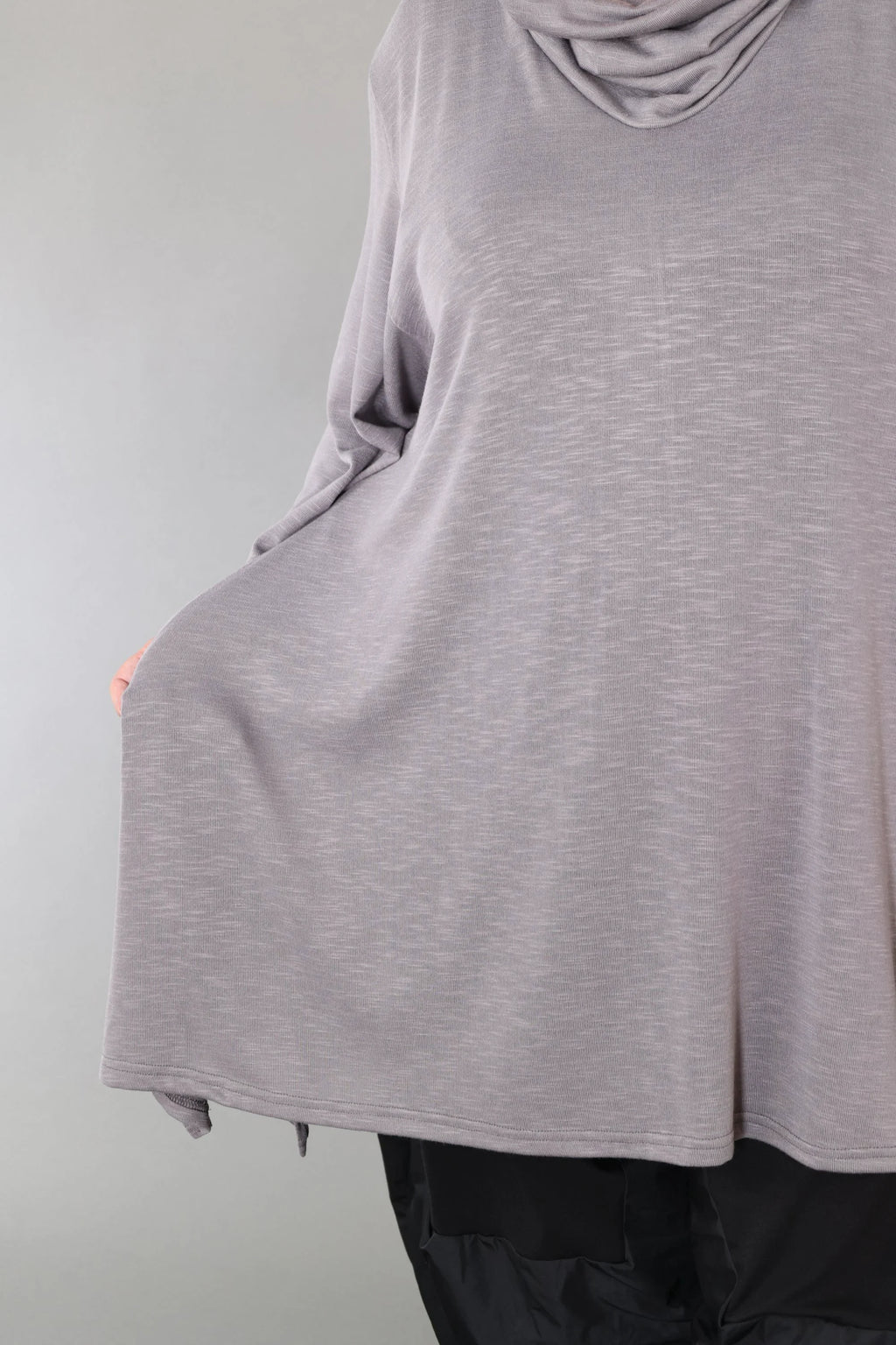 A-Form Bigshirt von AKH Premium aus Viskose, P1008.3371, Hellgrau, Ausgefallen, Zeitlos