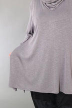 A-Form Bigshirt von AKH Premium aus Viskose, P1008.3371, Hellgrau, Ausgefallen, Zeitlos