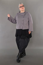  AKH Premium Jacke in gerader Form, aus Viskose, P1008.7006, Hellgrau, Ausgefallen, Zeitlos