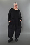 AKH Premium Überwurf in kastiger Form, aus Viskose, P1008.7011, Schwarz, Ausgefallen