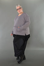  AKH Premium Bigshirt in gerader Form, aus Viskose, P1008.7130, Hellgrau, Ausgefallen, Zeitlos