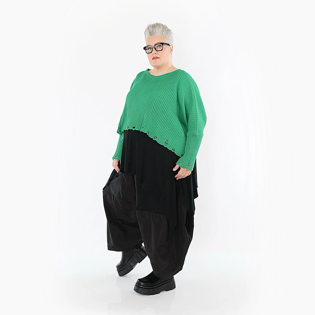  AKH Premium Überwurf in kastiger Form, aus Baumwolle, P1009.2538, Grün, Ausgefallen