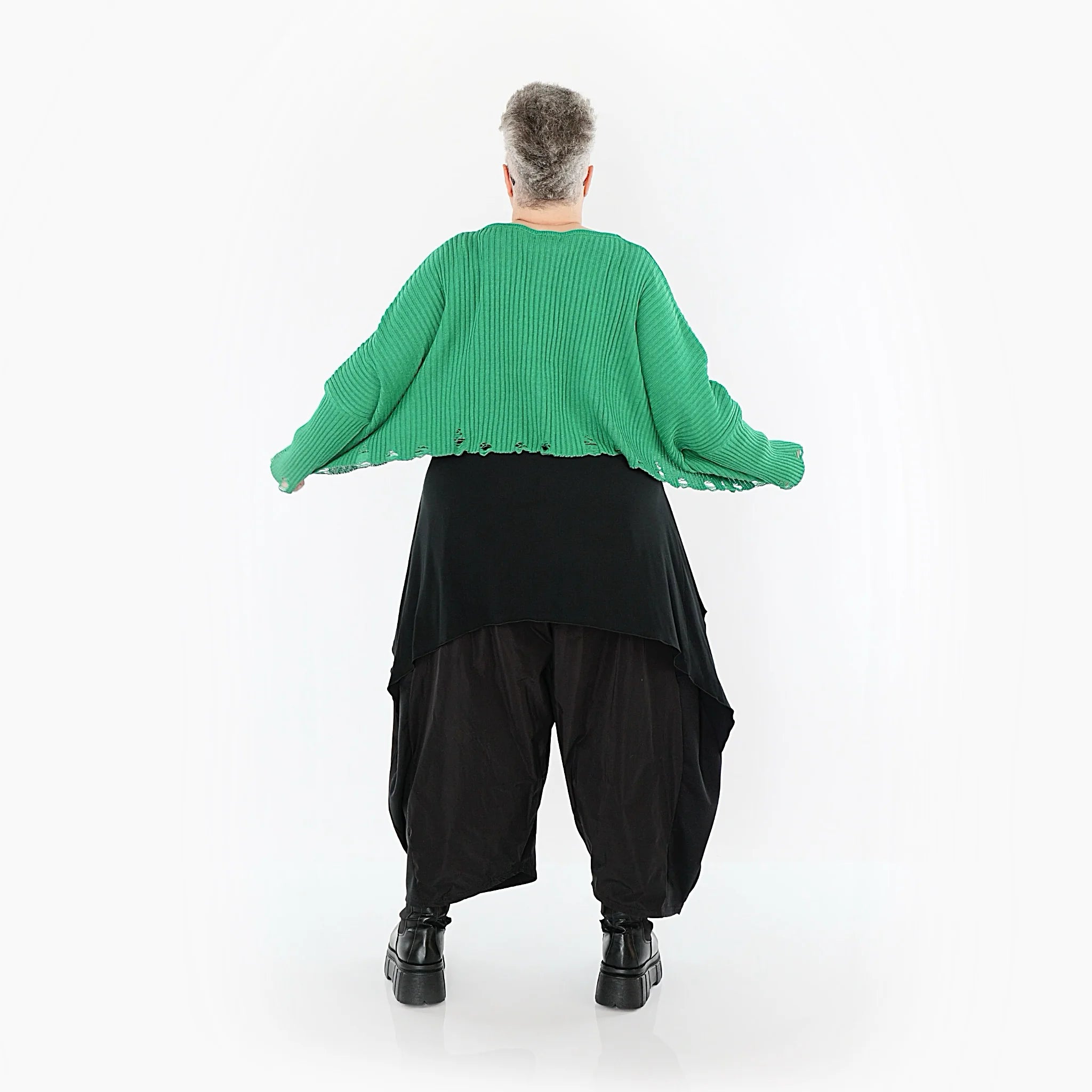  AKH Premium Überwurf in kastiger Form, aus Baumwolle, P1009.2538, Grün, Ausgefallen