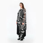  Zipfel Bluse von AKH Premium aus Viskose, P1011.7135, Weiß/Grau, Kringel, Ausgefallen