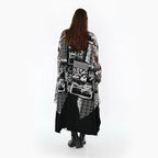  Zipfel Bluse von AKH Premium aus Viskose, P1011.7135, Weiß/Grau, Kringel, Ausgefallen