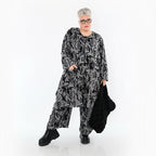  Ballonjacke von AKH Premium aus Viskose, P1012.7140, Grau/Schwarz, Wellen, Ausgefallen