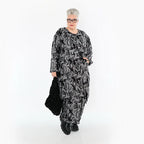  Ballonjacke von AKH Premium aus Viskose, P1012.7140, Grau/Schwarz, Wellen, Ausgefallen