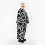  AKH Premium Jacke in kastiger Form, aus Viskose, P1013.7104, Schwarz/Weiß, Streifen