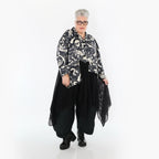 A-Form Jacke von AKH Premium aus Polyester, P1016.7147, Ecru/Schwarz, Pinselstrich, Schick