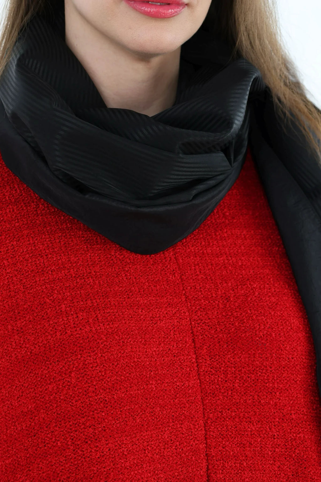  AKH Premium Schal in gerader Form, aus Viskose, P1020.0011, Schwarz, Streifen, Schick