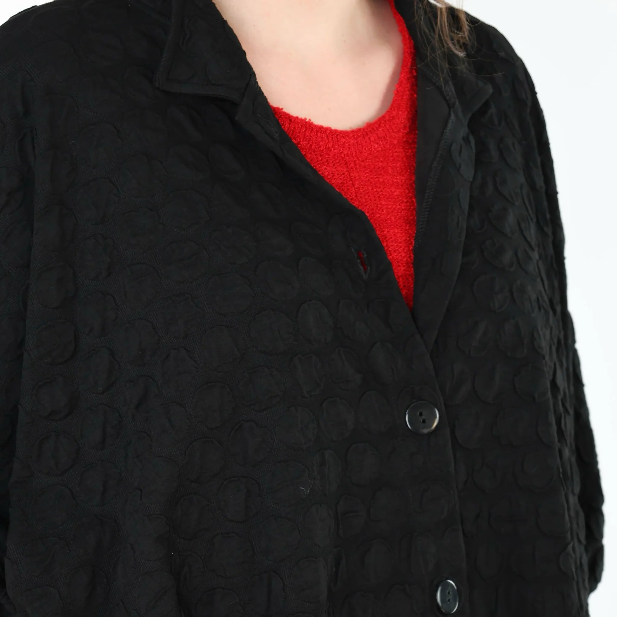  A-Form Bluse von AKH Premium aus Viskose, P1020.7116, Schwarz, Punkte, Ausgefallen, Schick