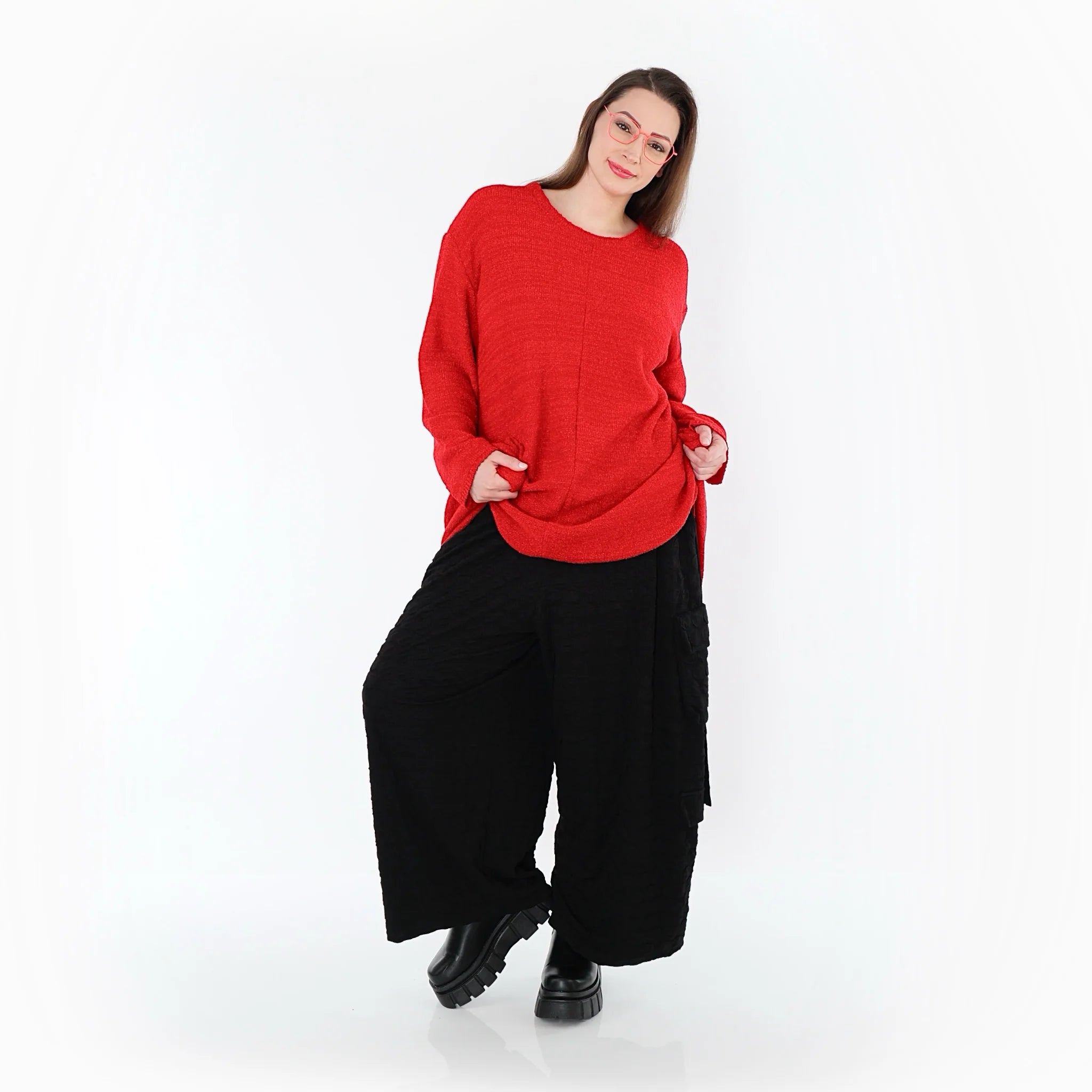  Ballonhose von AKH Premium aus Viskose, P1020.7125, Schwarz, Punkte, Ausgefallen, Zeitlos