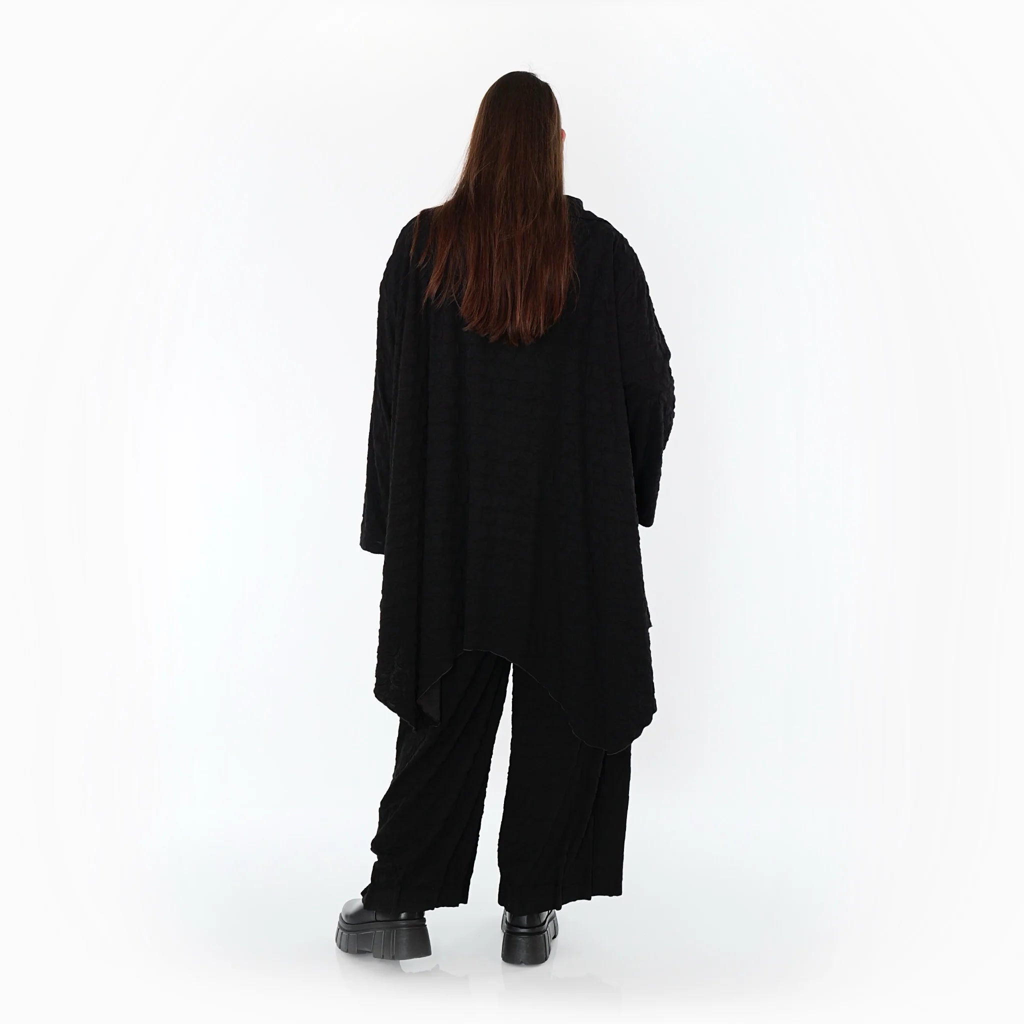  Zipfel Bluse von AKH Premium aus Viskose, P1020.7150, Schwarz, Punkte, Ausgefallen, Schick