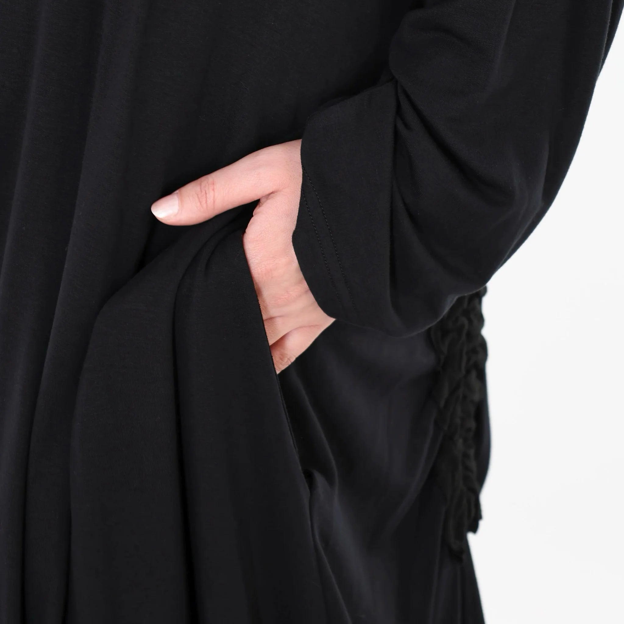 Ballonkleid von AKH Premium aus Viskose, P1020.7156, Schwarz, Punkte, Ausgefallen, Zeitlos