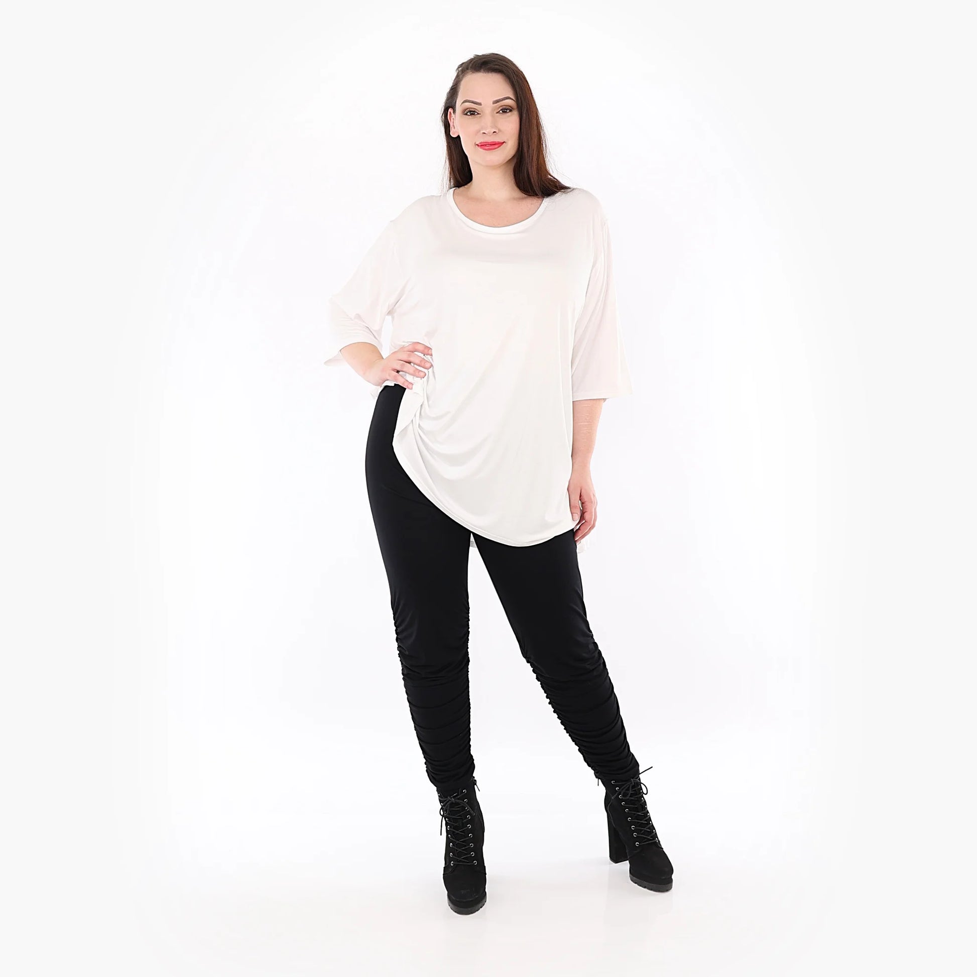  Geraffte Leggings in lässigem Lagenlook aus leichter Viskose für höchsten Komfort und Stil