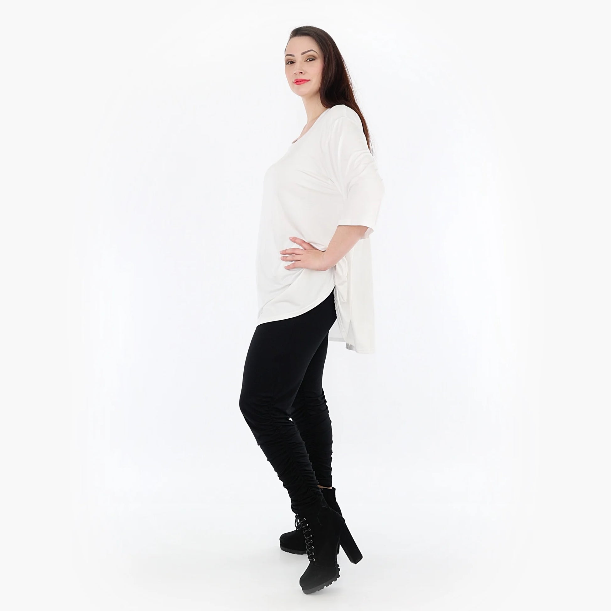  Geraffte Leggings in lässigem Lagenlook aus leichter Viskose für höchsten Komfort und Stil