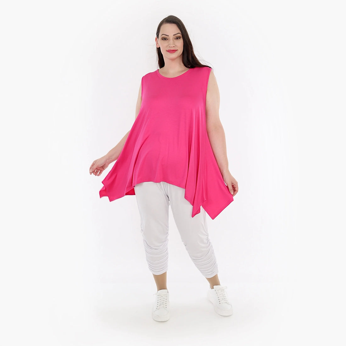  A-Form Top von AKH Fashion aus Viskose, 1233.03071, Fuchsia, Unifarben, Schick, Modern