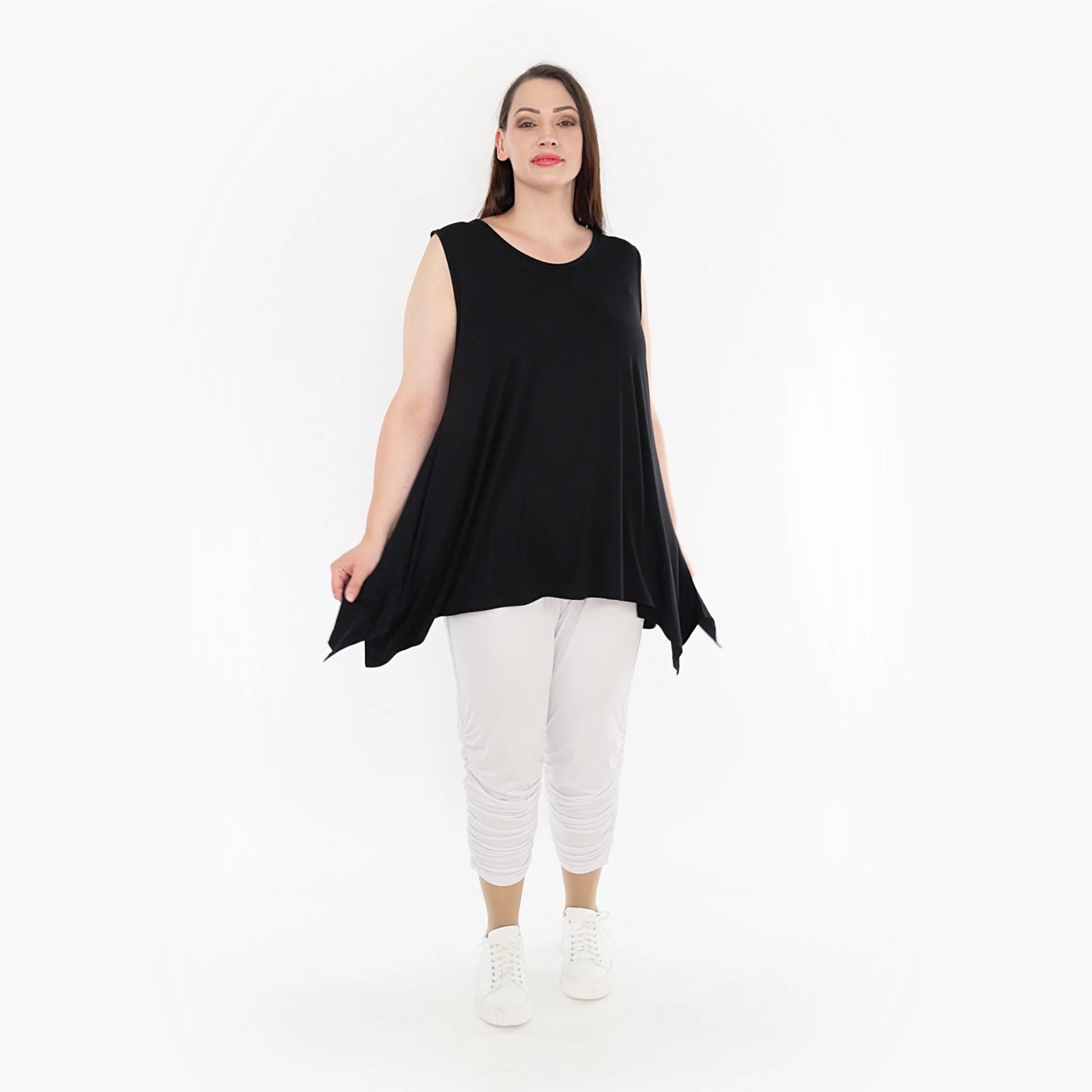  A-Form Top von AKH Fashion aus Viskose, 1233.03071, Schwarz, Unifarben, Schick, Modern