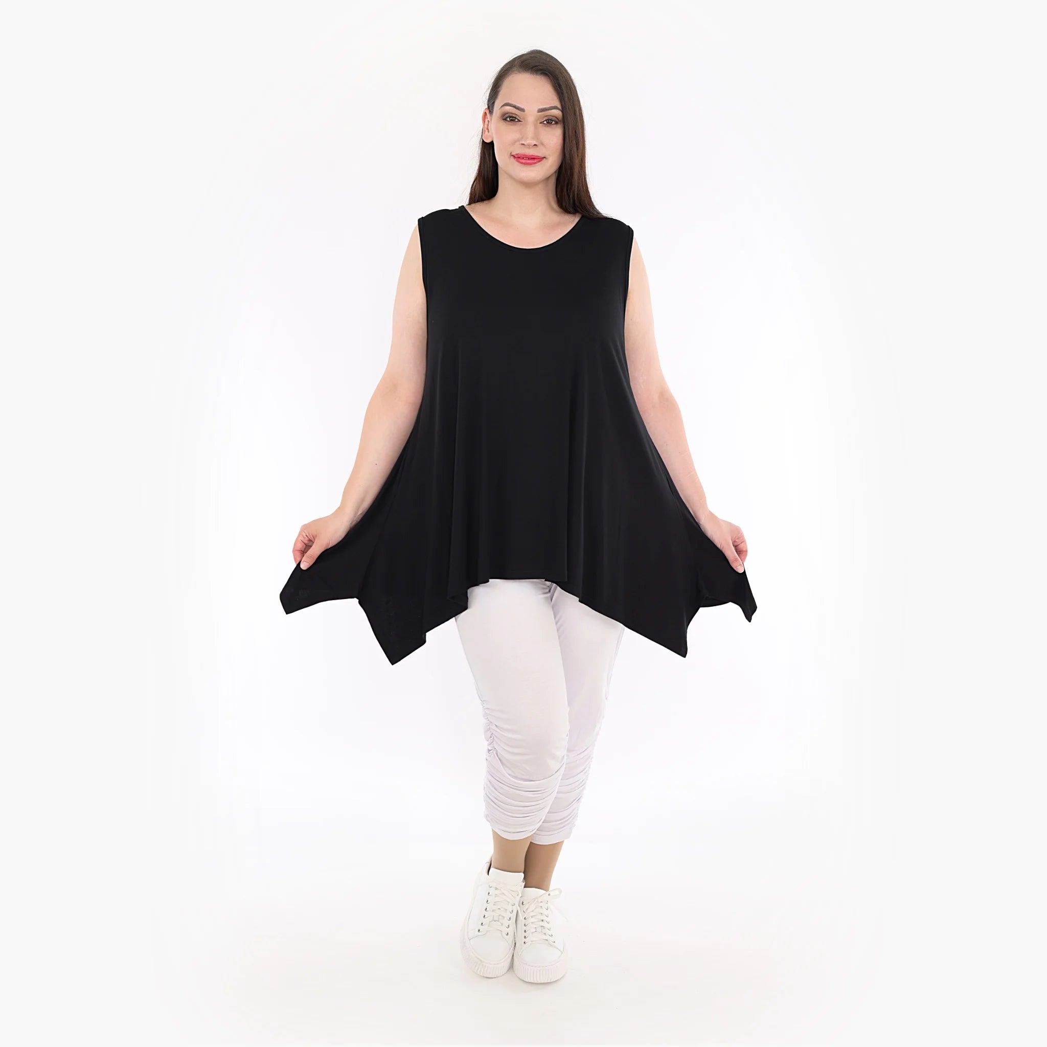 A-Form Top von AKH Fashion aus Viskose, 1233.03071, Schwarz, Schick, Modern, Bequem