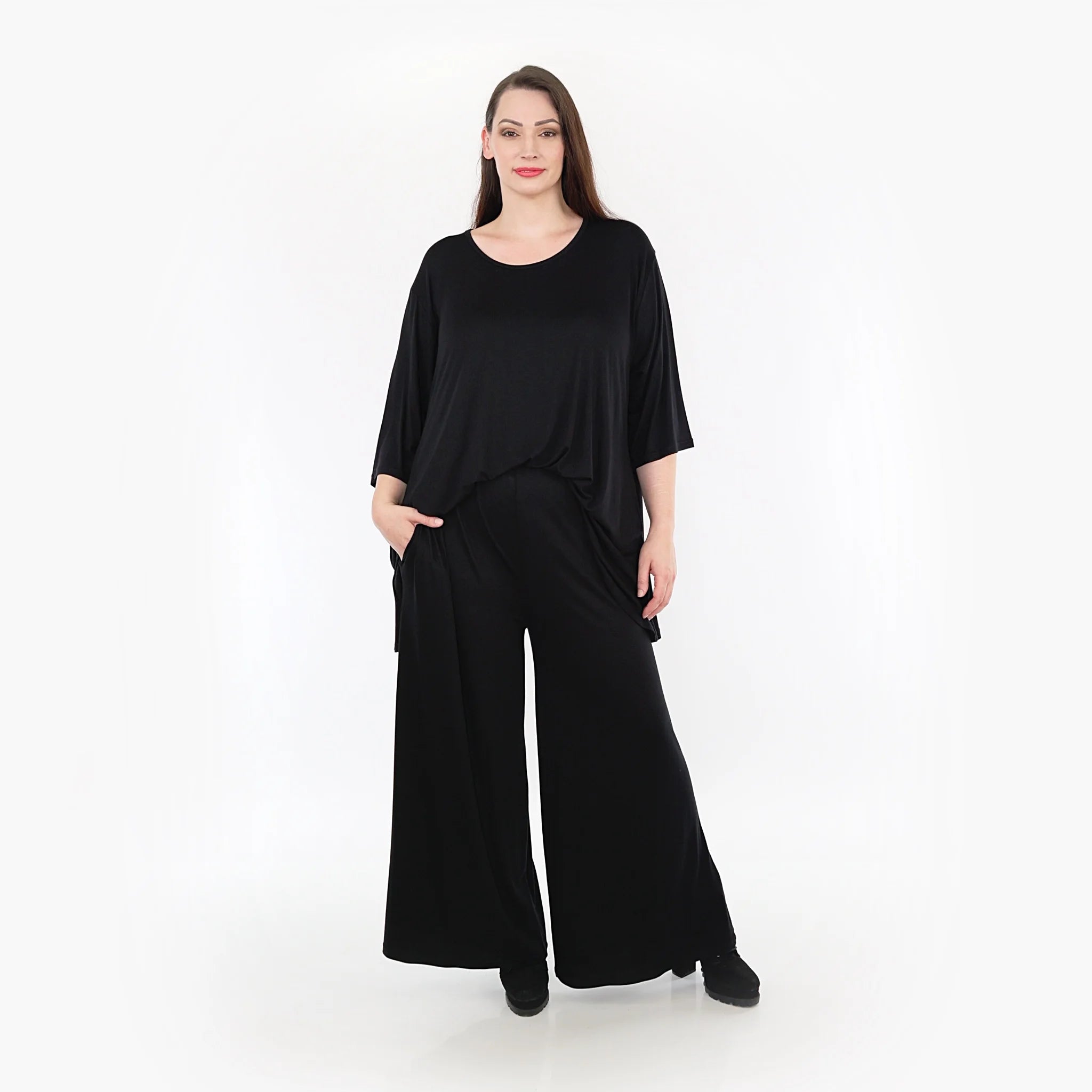 Hose von AKH Fashion aus Viskose in gerader Form, ausgefallene Lagenlook Mode