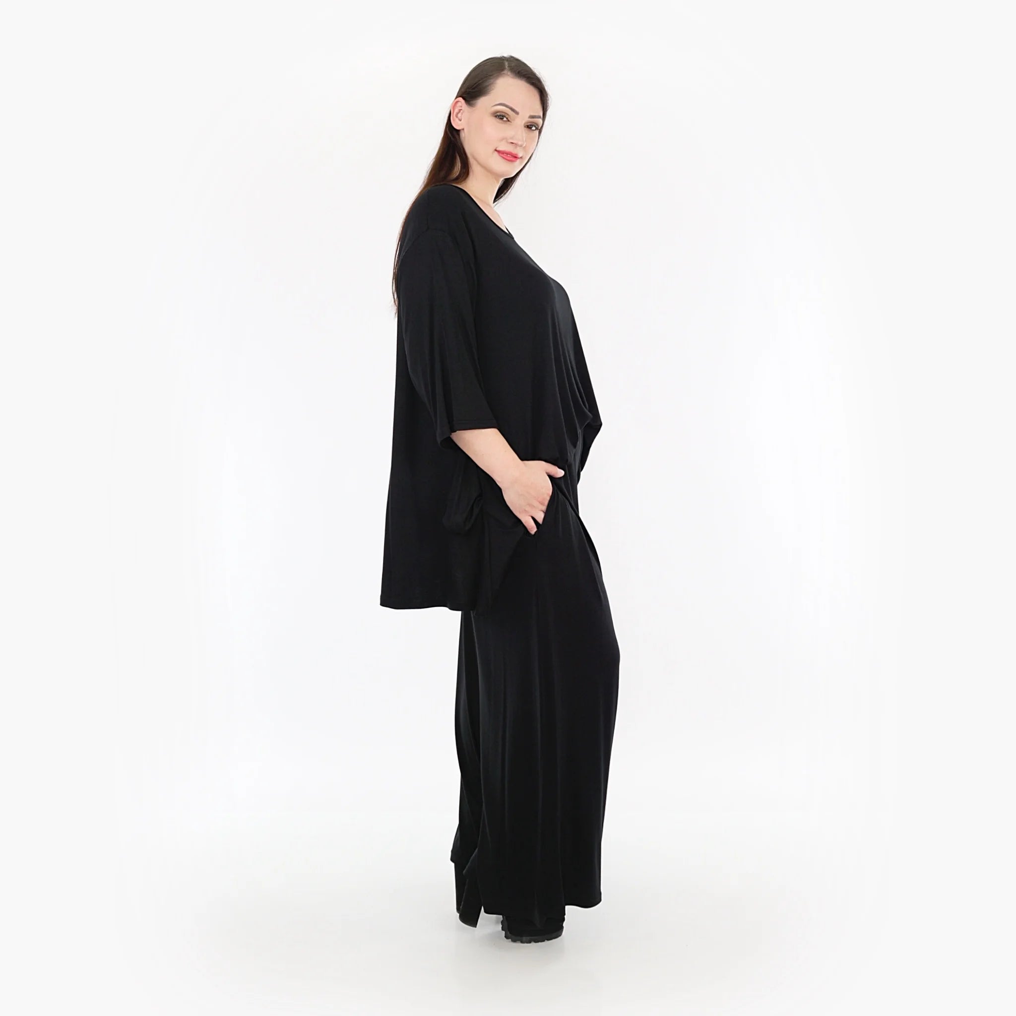 Hose von AKH Fashion aus Viskose in gerader Form, ausgefallene Lagenlook Mode