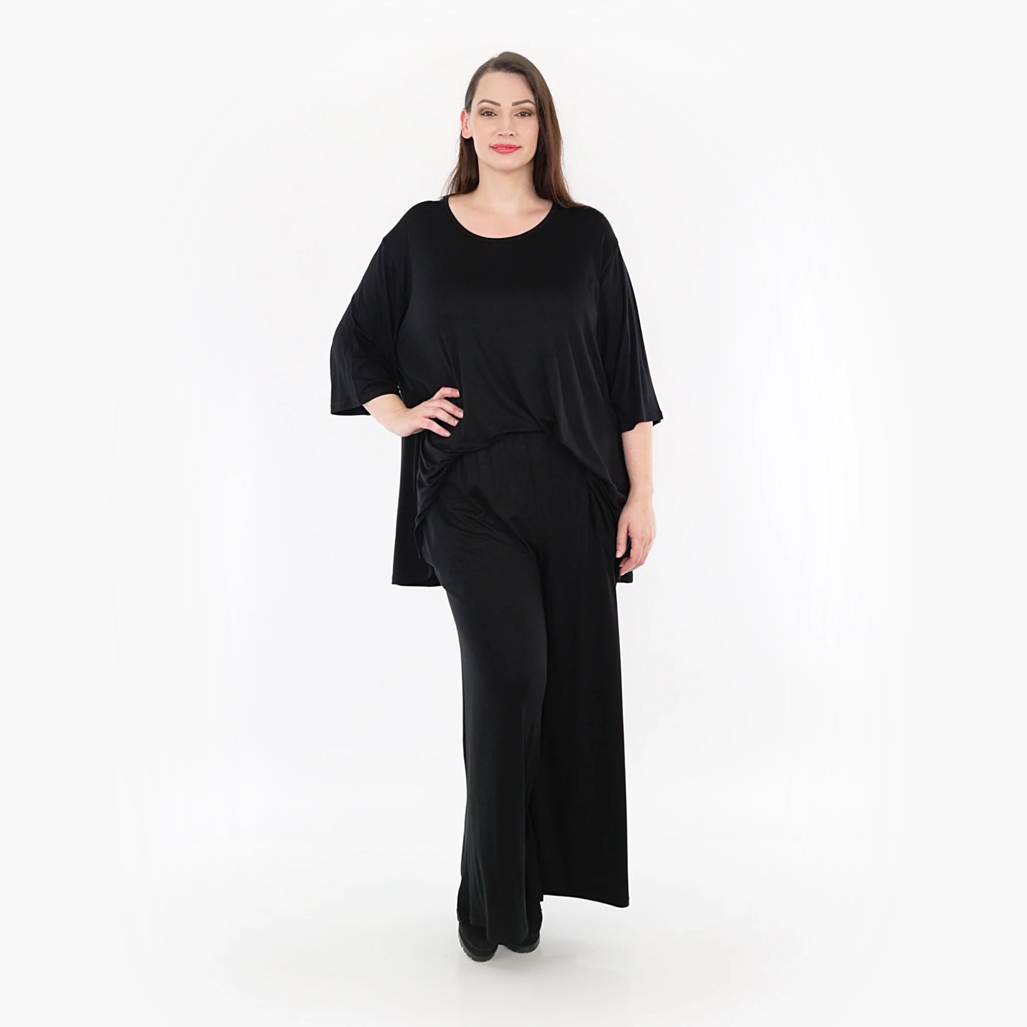 Hose von AKH Fashion aus Viskose in gerader Form, ausgefallene Lagenlook Mode