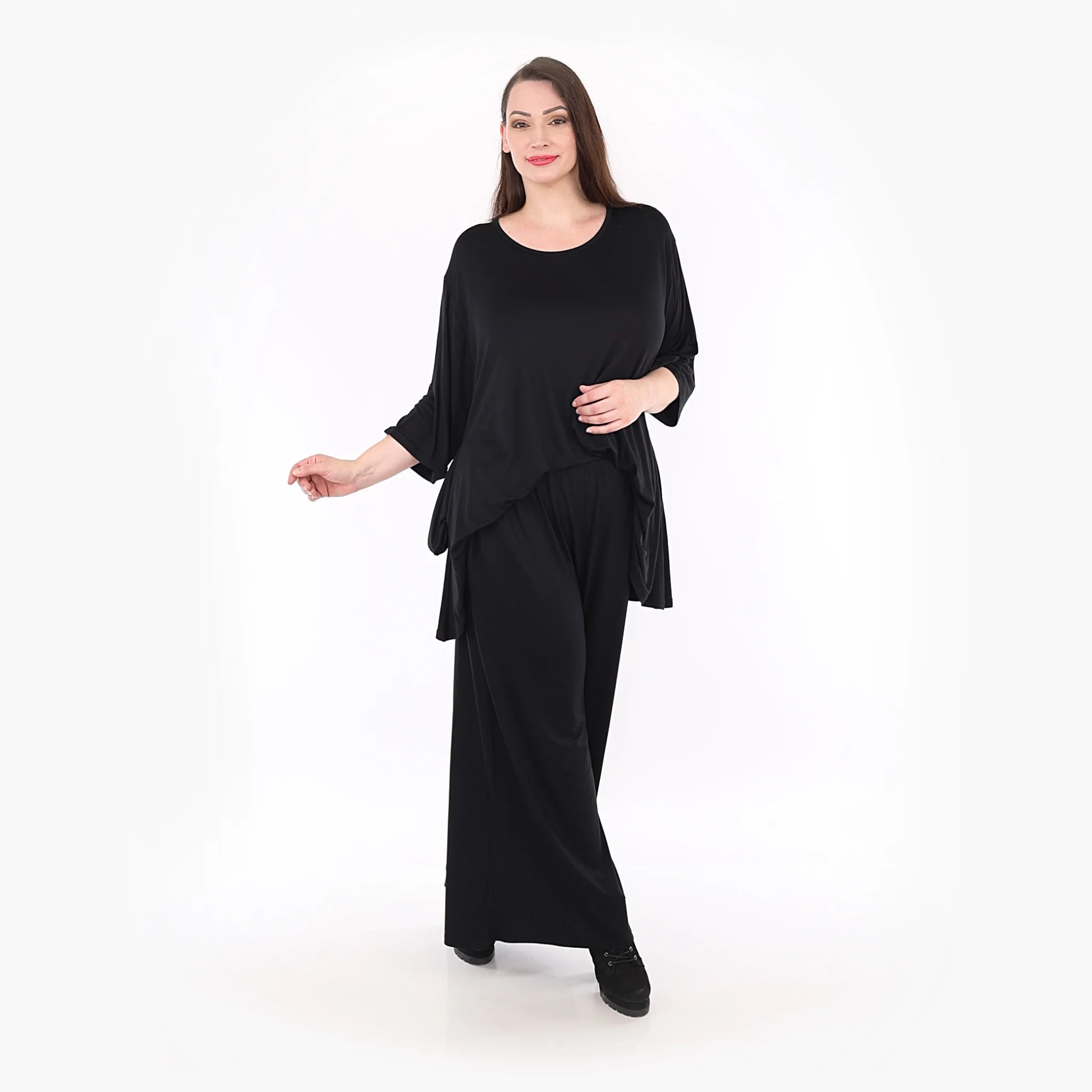 Hose von AKH Fashion aus Viskose in gerader Form, ausgefallene Lagenlook Mode