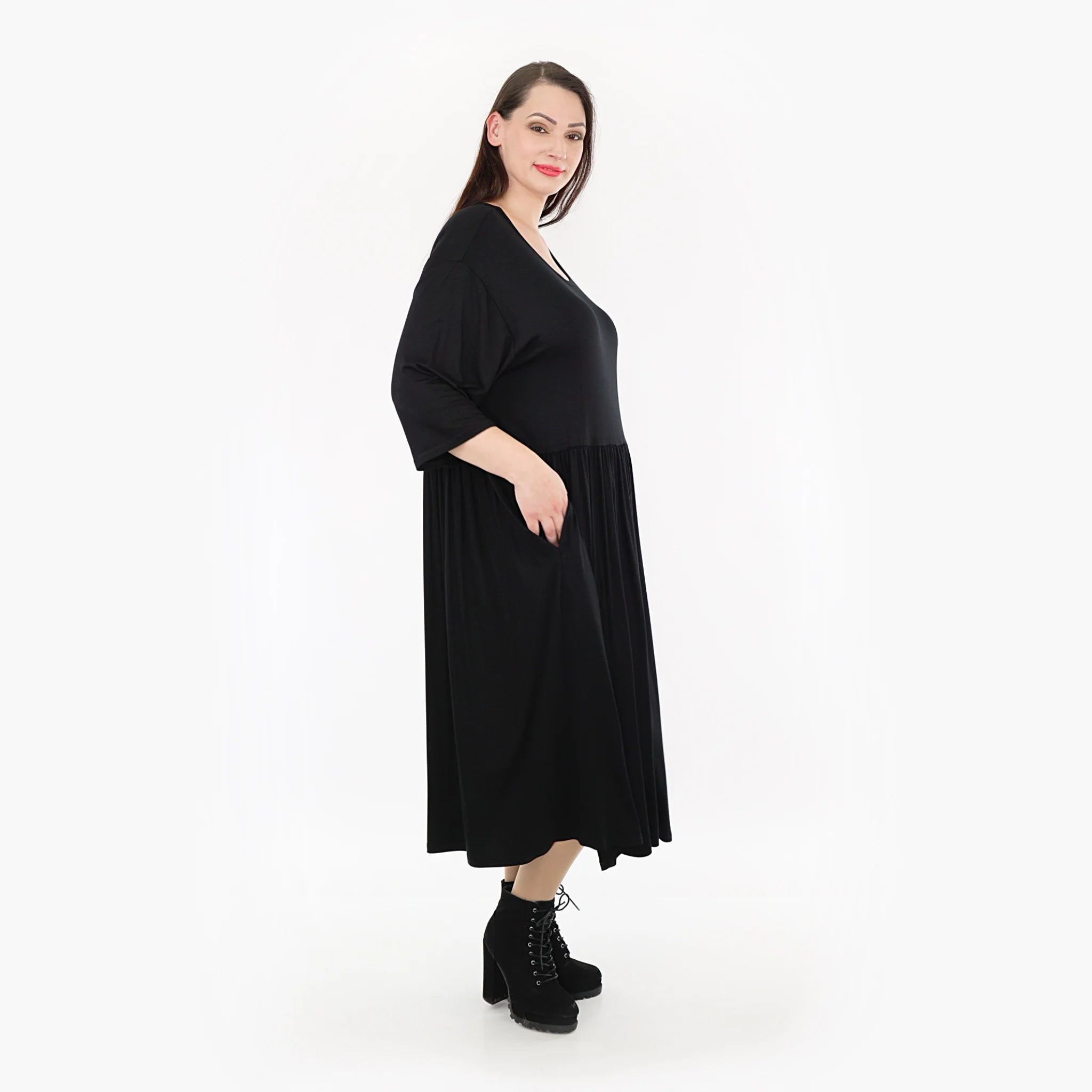  Ballonkleid von AKH Fashion aus Viskose, 1233.06948, Schwarz, Schick, Modern, Bequem
