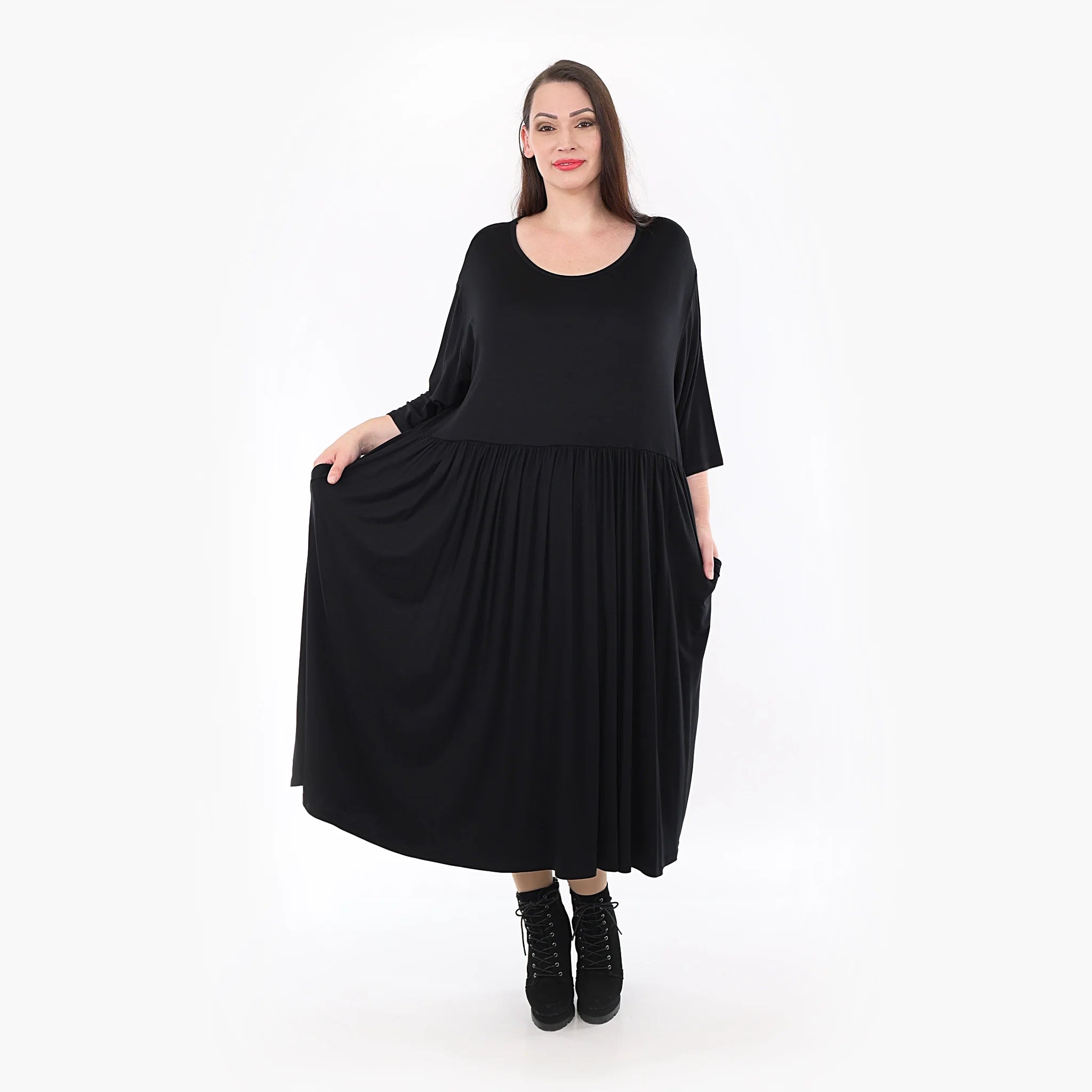  Ballonkleid von AKH Fashion aus Viskose, 1233.06948, Schwarz, Schick, Modern, Bequem