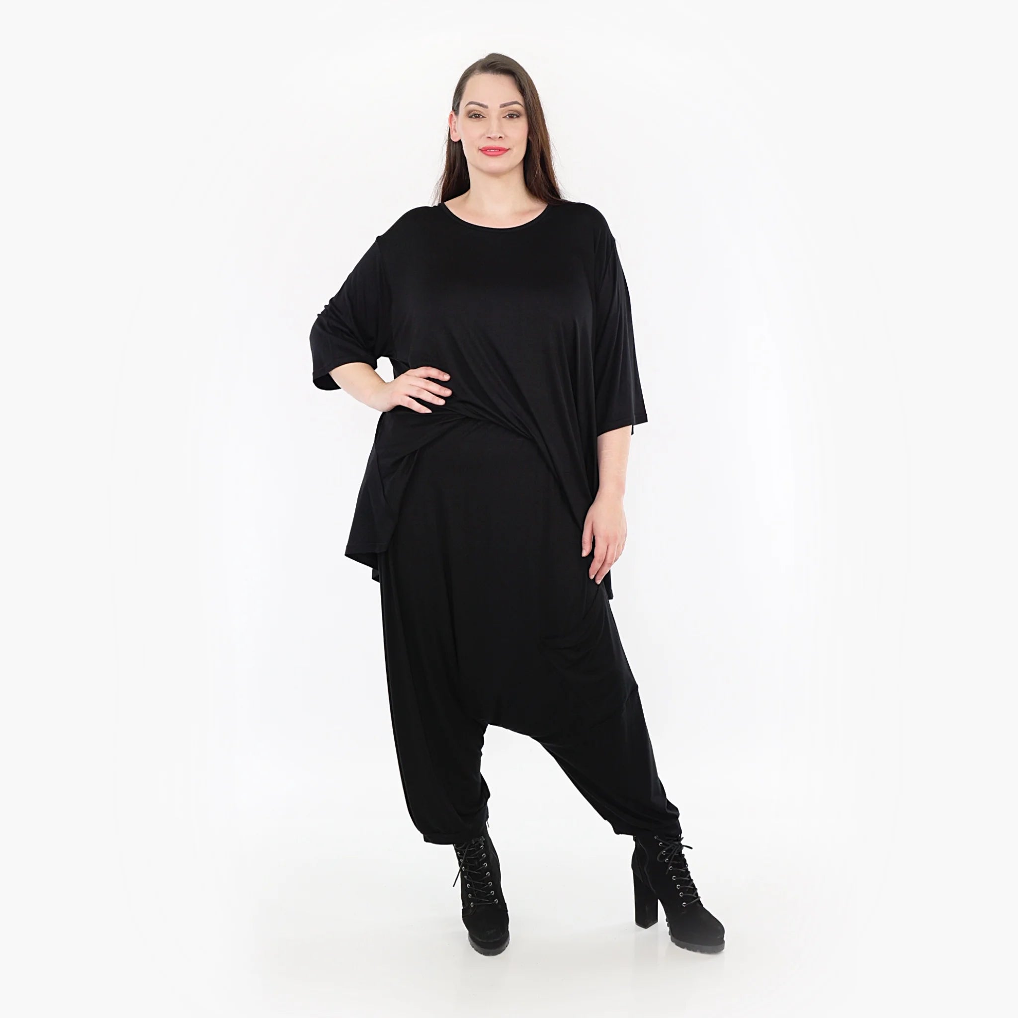  Haremshose von AKH Fashion aus Viskose, 1233.06950, Schwarz, Unifarben, Schick, Modern