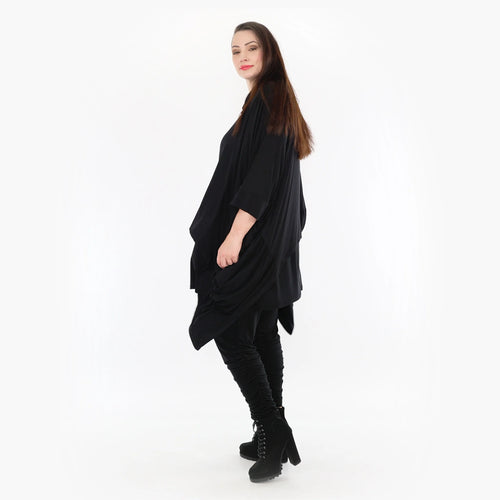  Zipfel Jacke von AKH Fashion aus Viskose, 1233.06991, Schwarz, Schick, Modern, Bequem