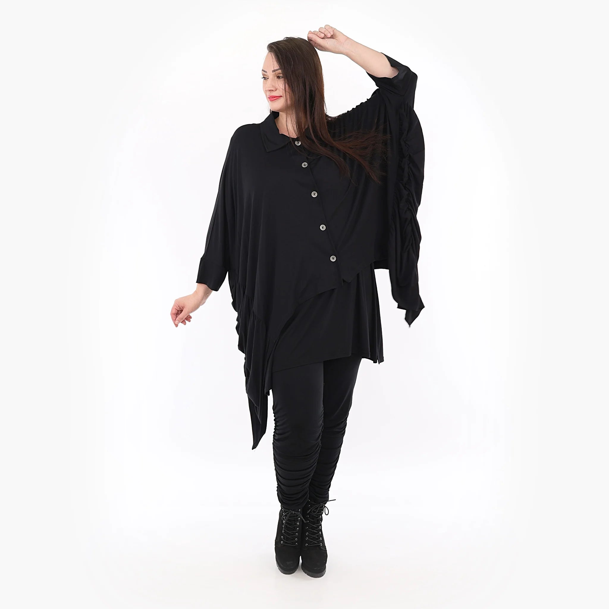  Zipfel Jacke von AKH Fashion aus Viskose, 1233.06991, Schwarz, Schick, Modern, Bequem