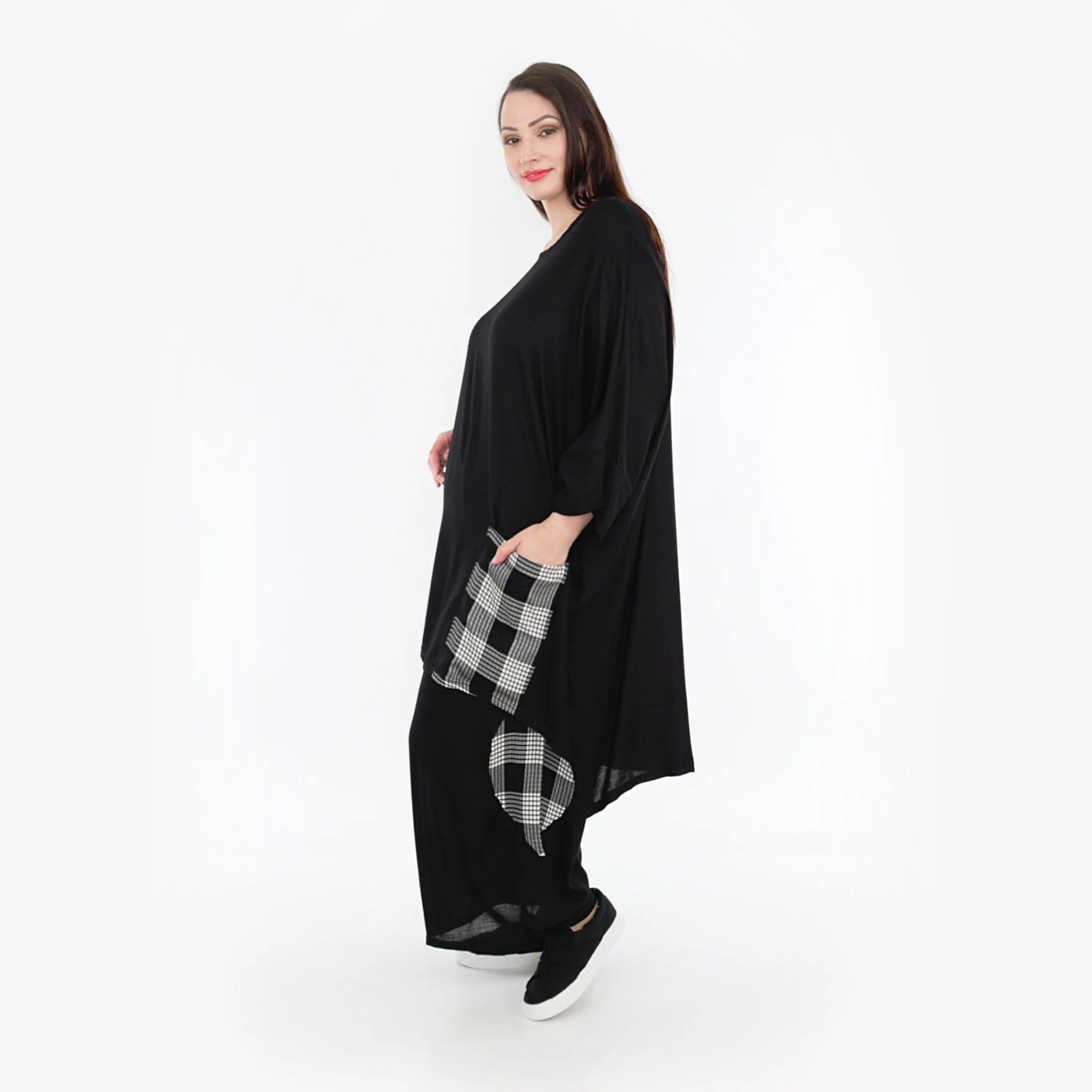  AKH Fashion Bigshirt in kastiger Form, aus Viskose, 1269.06925, Schwarz, Schick, Modern