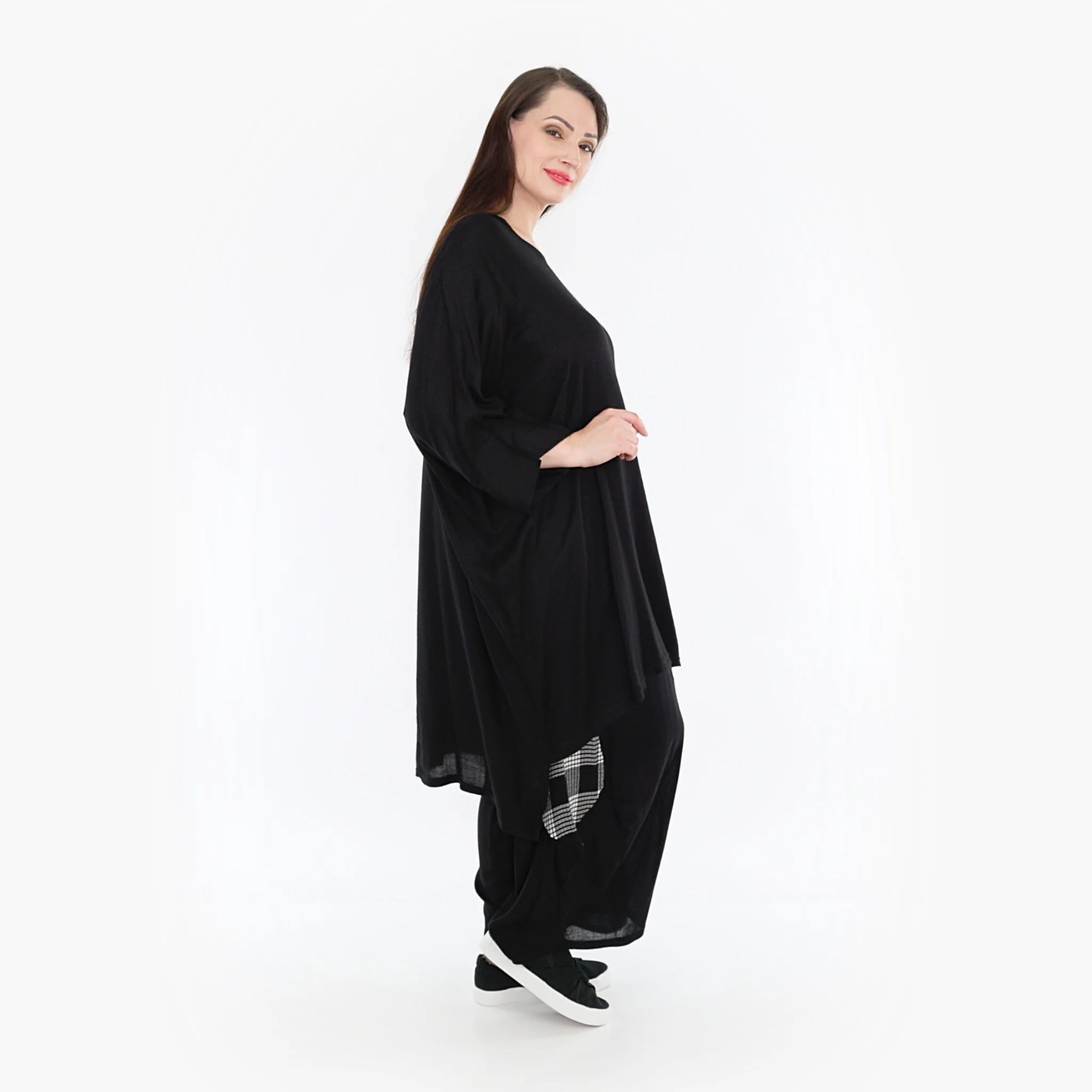  AKH Fashion Bigshirt in kastiger Form, aus Viskose, 1269.06925, Schwarz, Schick, Modern