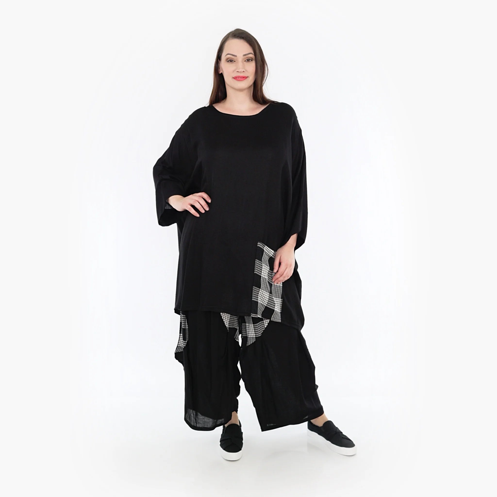  AKH Fashion Bigshirt in kastiger Form, aus Viskose, 1269.06925, Schwarz, Schick, Modern
