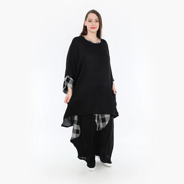  Bigshirt von AKH Fashion aus Viskose in kastiger Form, 1269.06925, Schwarz-Grau-Weiß, Schick