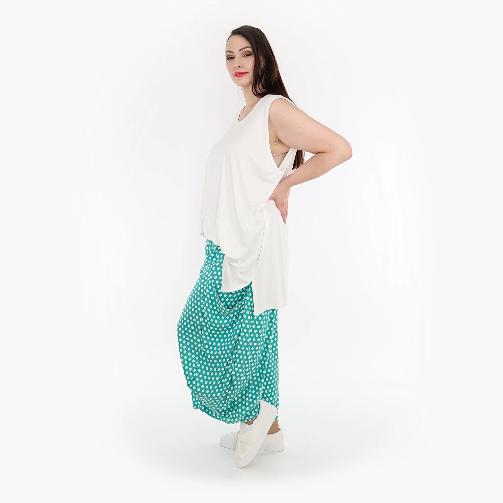  Ballonhose von AKH Fashion aus Viskose, 1273.08069, Mint-Weiß, Schick, Modern, Bequem