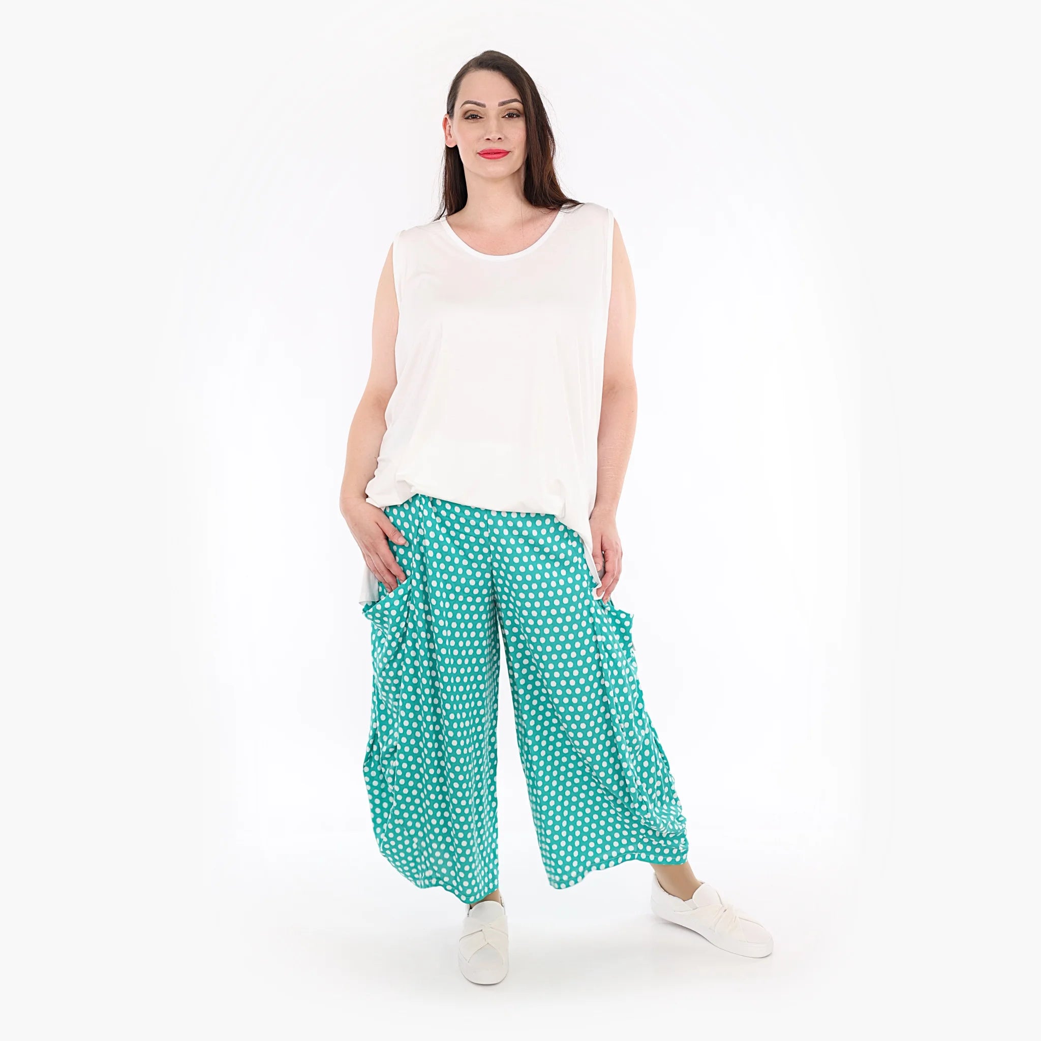  Ballonhose von AKH Fashion aus Viskose, 1273.08069, Mint-Weiß, Schick, Modern, Bequem