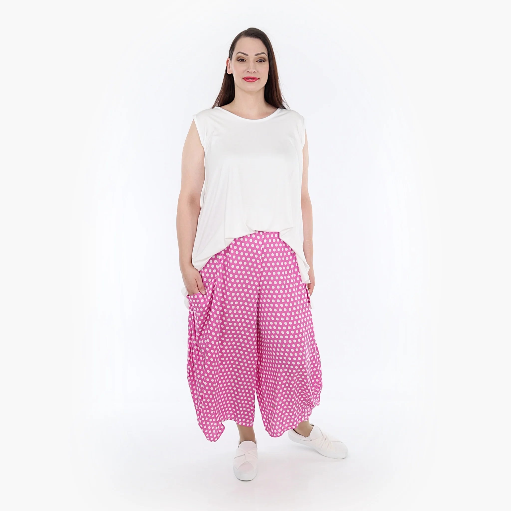  Ballonhose von AKH Fashion aus Viskose, 1273.08069, Pink-Weiß, Schick, Modern, Bequem