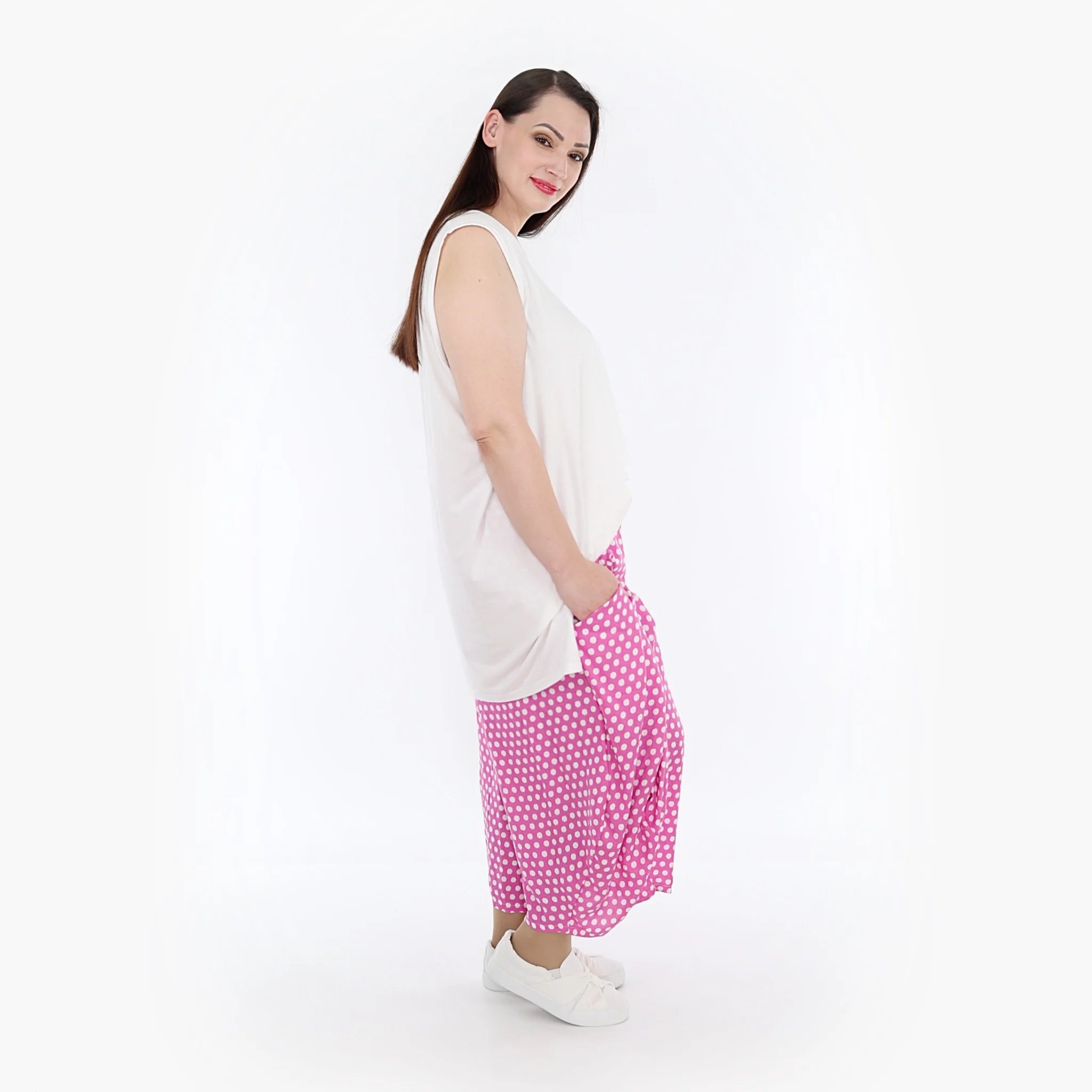  Ballonhose von AKH Fashion aus Viskose, 1273.08069, Pink-Weiß, Schick, Modern, Bequem