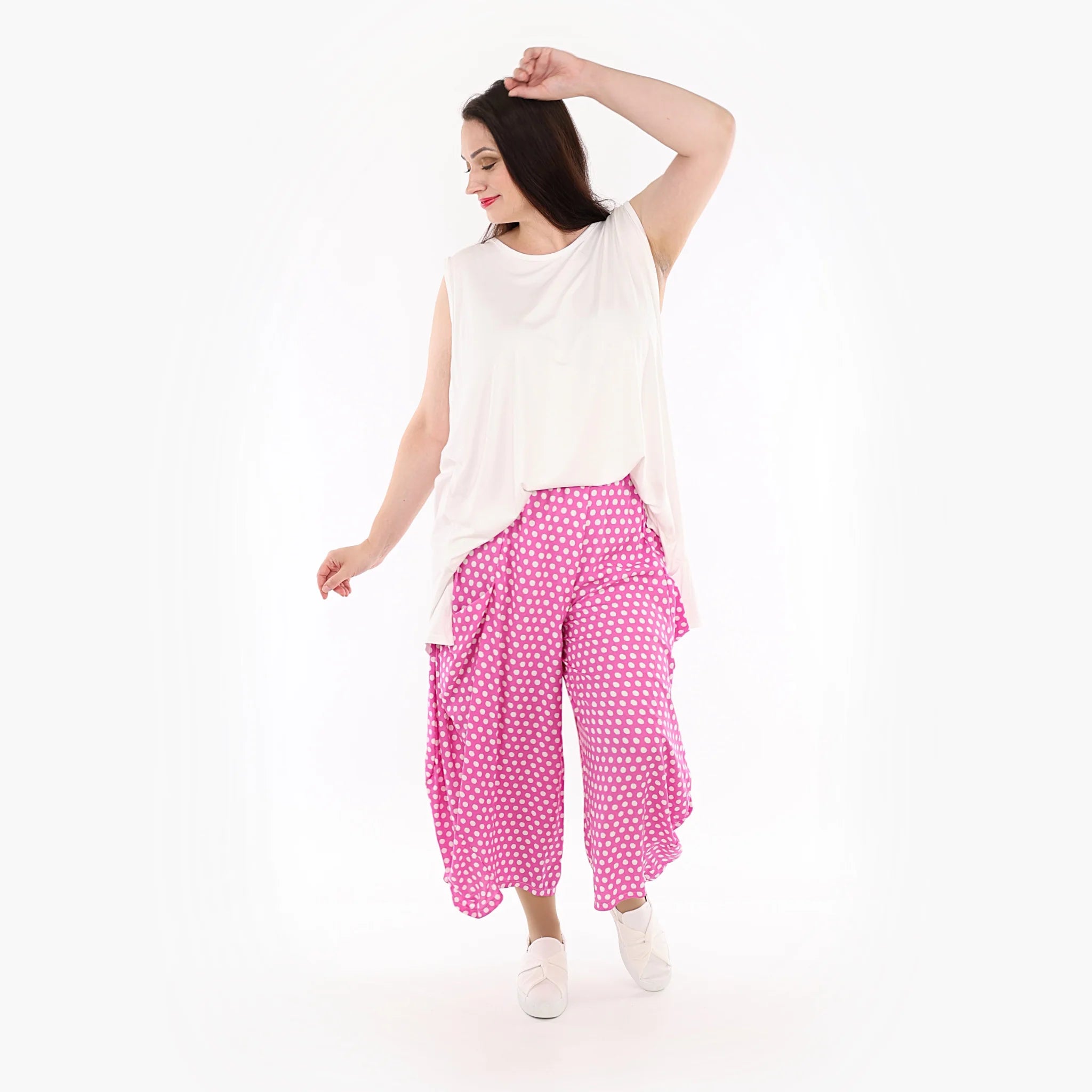  Ballonhose von AKH Fashion aus Viskose, 1273.08069, Pink-Weiß, Schick, Modern, Bequem