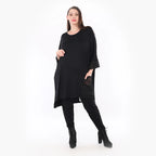  AKH Fashion Bigshirt in kastiger Form, aus Materialmix, 1316.06925, Schwarz, Streifen
